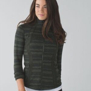 Lululemon 4 Cyber Stripe Gator Green Define Jacket